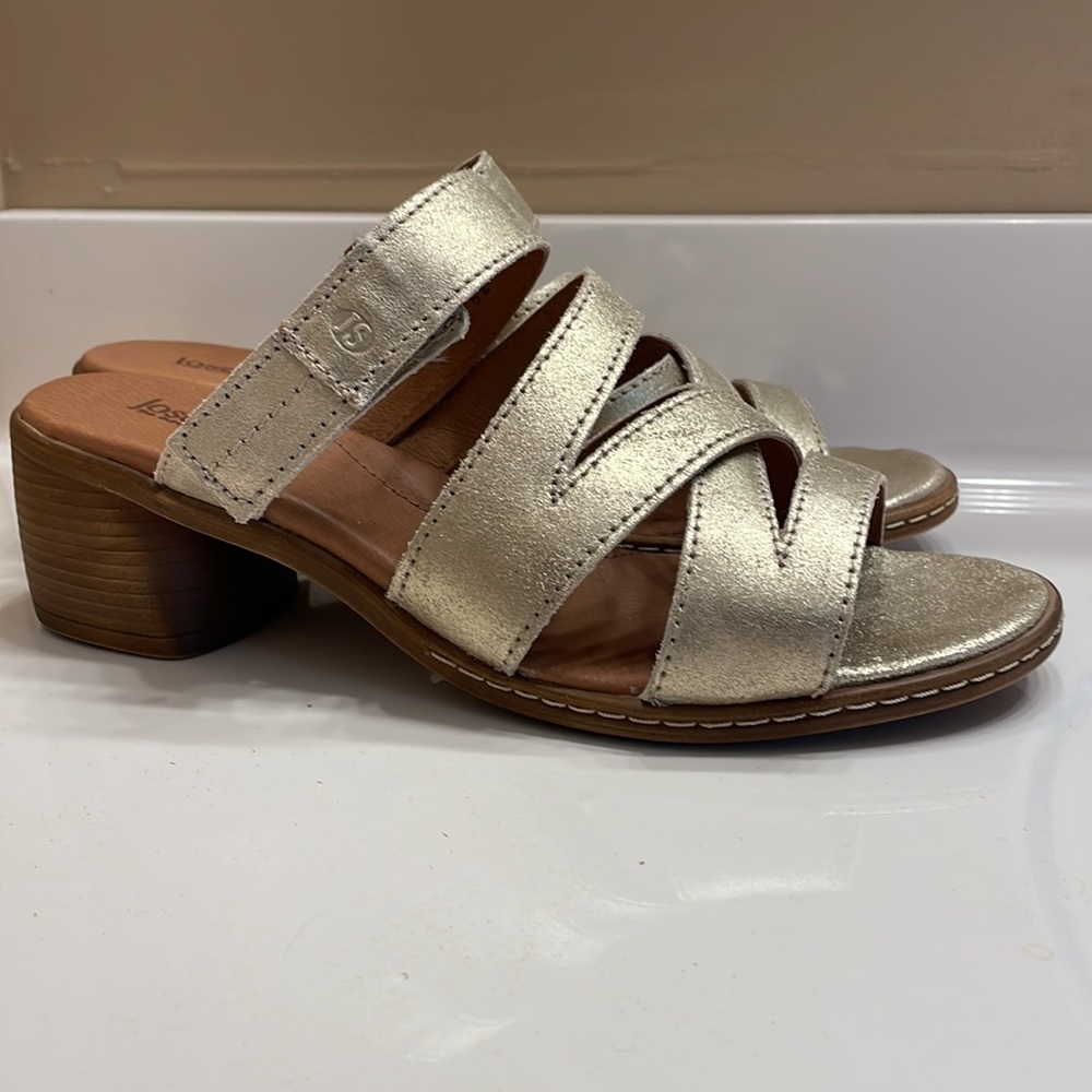 Josef Seibel Leather Belbedere Juna 04 Slide Sandals - Size 8 1/2 - Picture 3 of 9